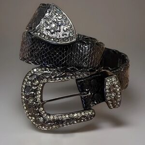 Miss Me western style crystal embellished snake embossed leather belt Medium